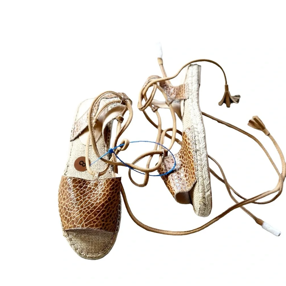 NEW Matisse x amuse society La Vita leather espadrille Snakeskin